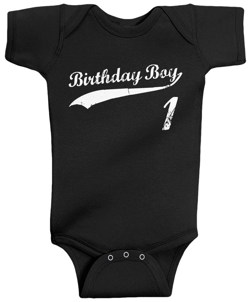 Threadrock Baby Birthday Boy 1 year old Infant Bodysuit happy 1st one - Picture 2 of 11