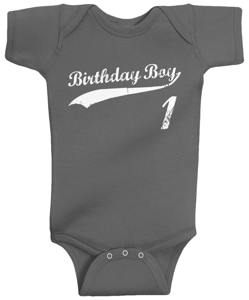 Threadrock Baby Birthday Boy 1 year old Infant Bodysuit happy 1st one - Picture 3 of 11