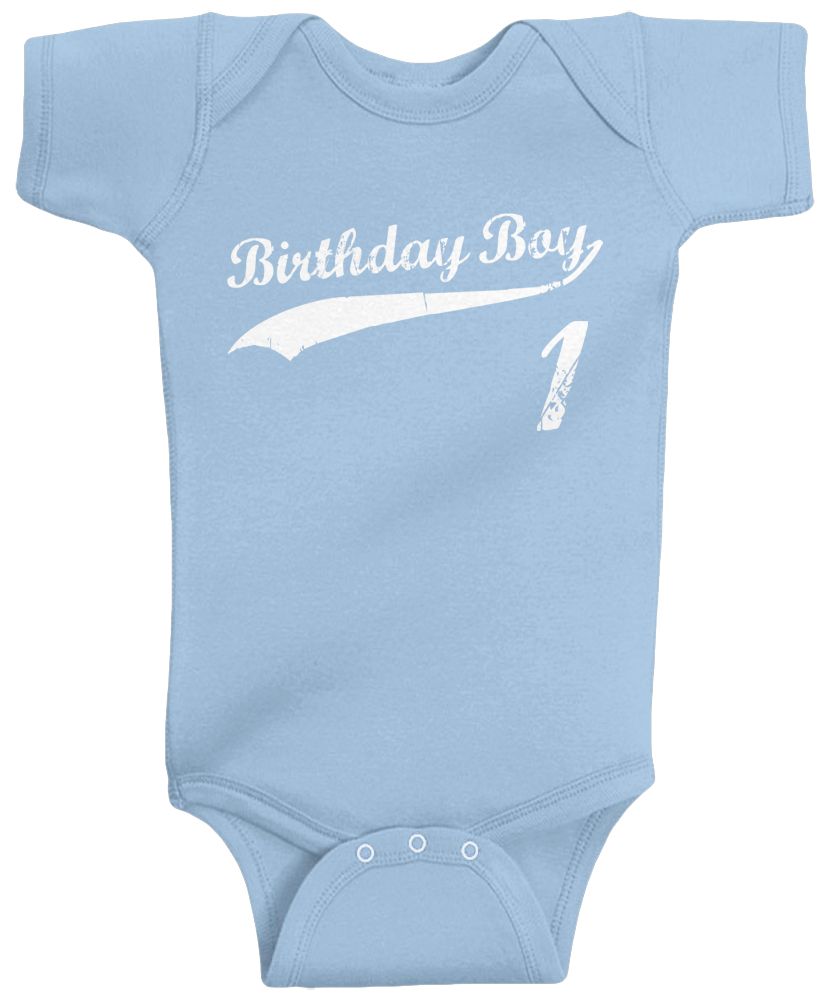 Threadrock Baby Birthday Boy 1 year old Infant Bodysuit happy 1st one - Picture 6 of 11