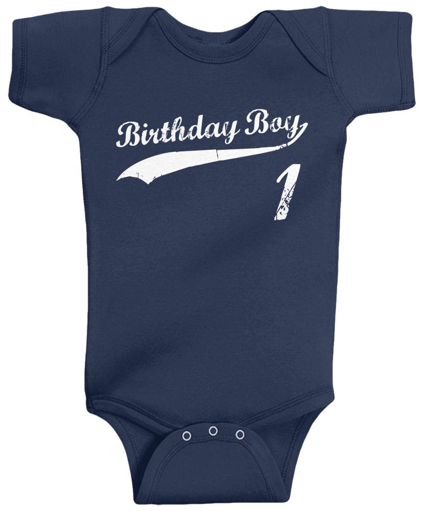 Threadrock Baby Birthday Boy 1 year old Infant Bodysuit happy 1st one - Picture 7 of 11