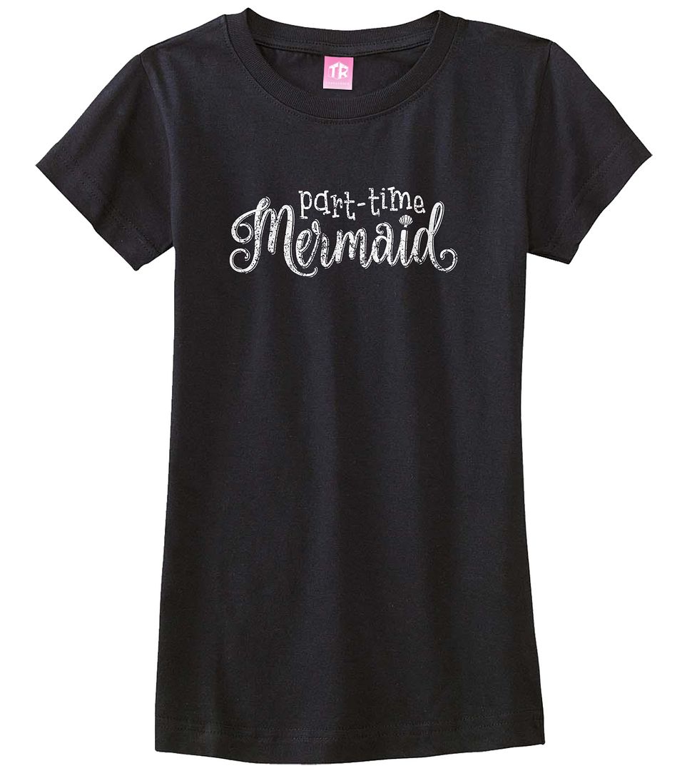 Threadrock Girls Part-Time Mermaid Fitted T-shirt Funny Princess Gift - Picture 2 of 10