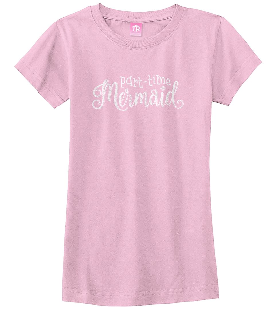 Threadrock Girls Part-Time Mermaid Fitted T-shirt Funny Princess Gift - Picture 6 of 10