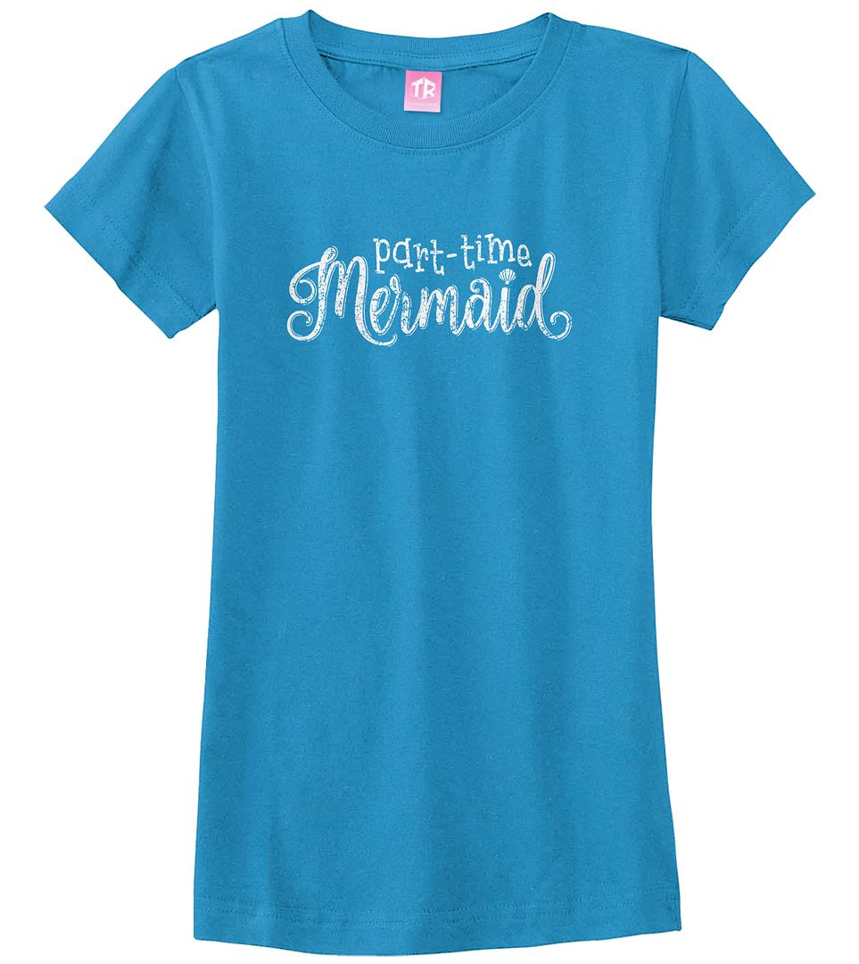 Threadrock Girls Part-Time Mermaid Fitted T-shirt Funny Princess Gift - Picture 10 of 10