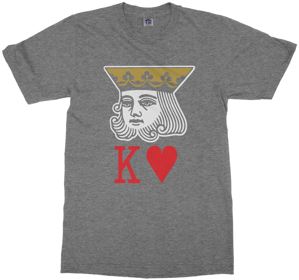 King Of Hearts T-Shirt Jeunesse tendance Mignon Cadeau Saint Valentin Cartes dAmour