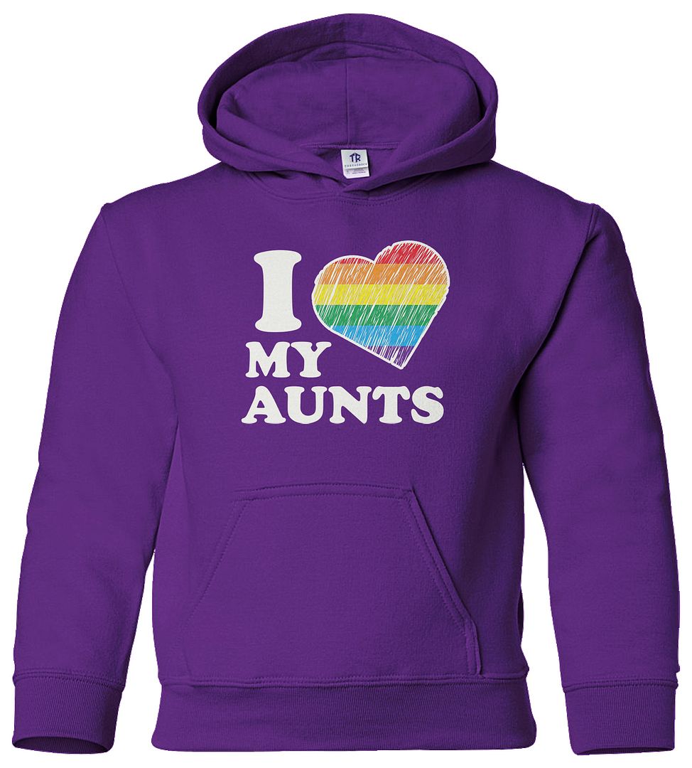 I Love My Aunts Youth Hoodie Sweatshirt Niece Nephew acheter Rainbow Heart Gay Pride
