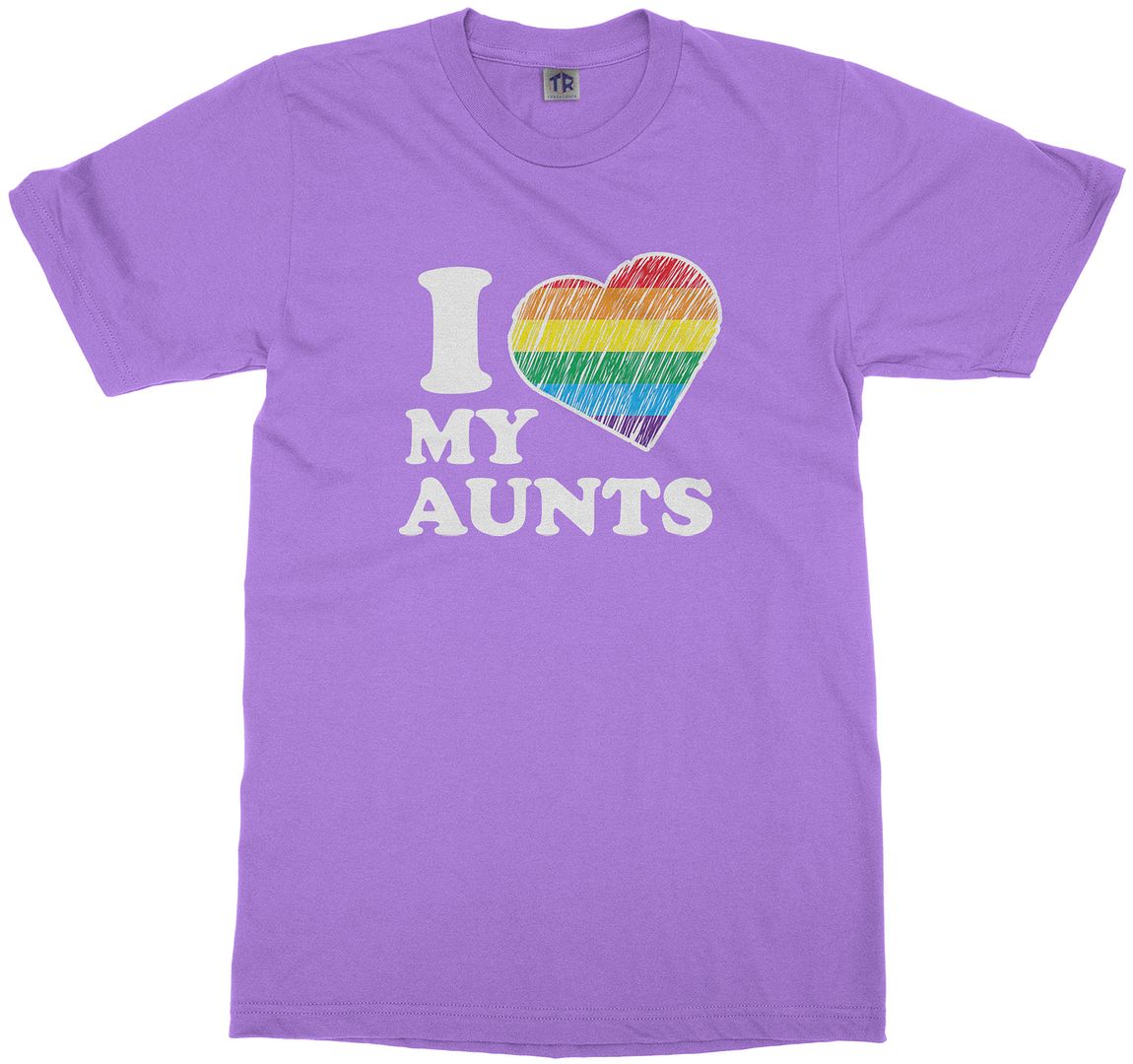 I Love My Aunts Youth T-Shirt vendre Niece Nephew Rainbow Heart Gay Pride