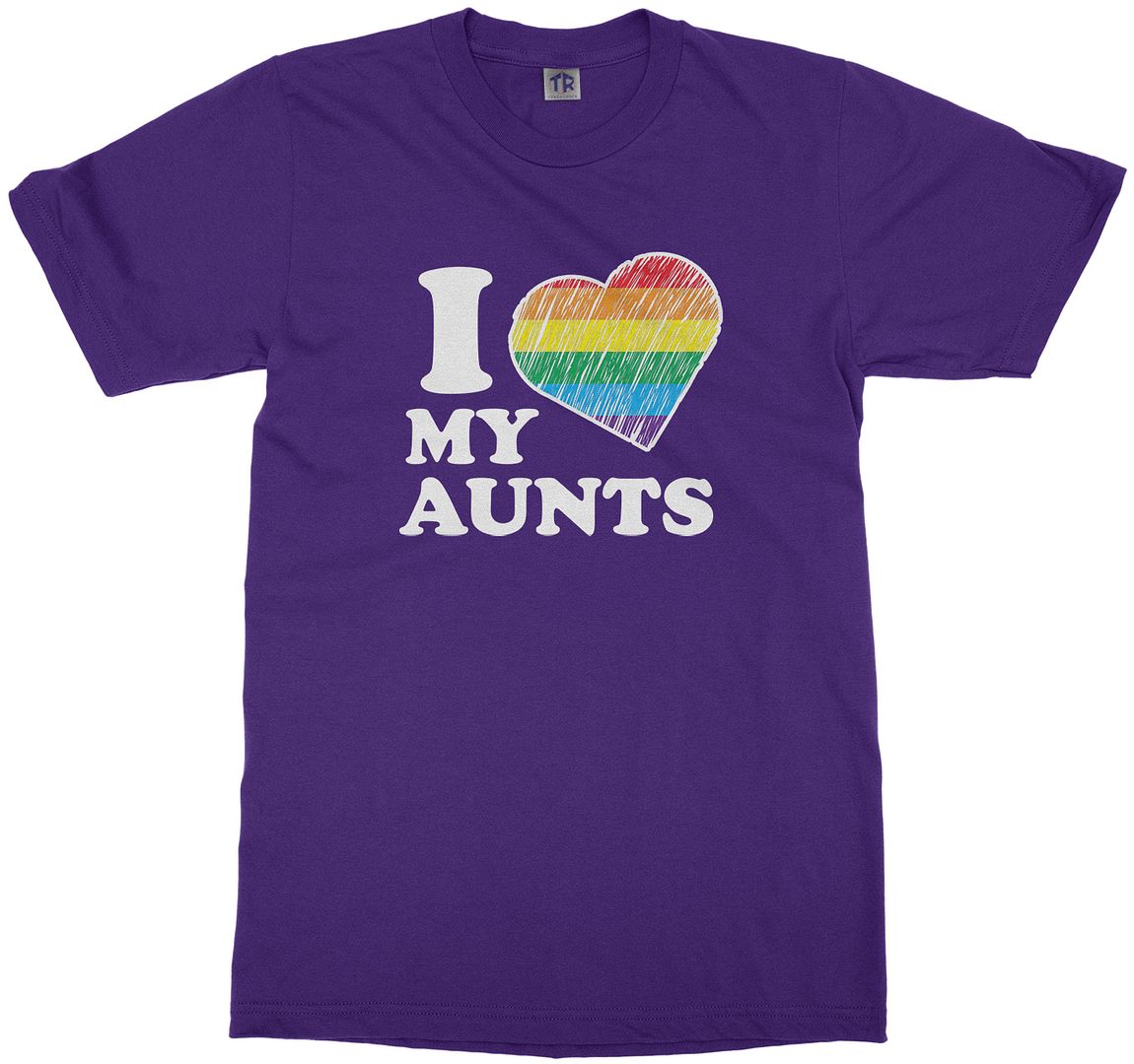 I Love My Aunts Youth T-Shirt vendre Niece Nephew Rainbow Heart Gay Pride