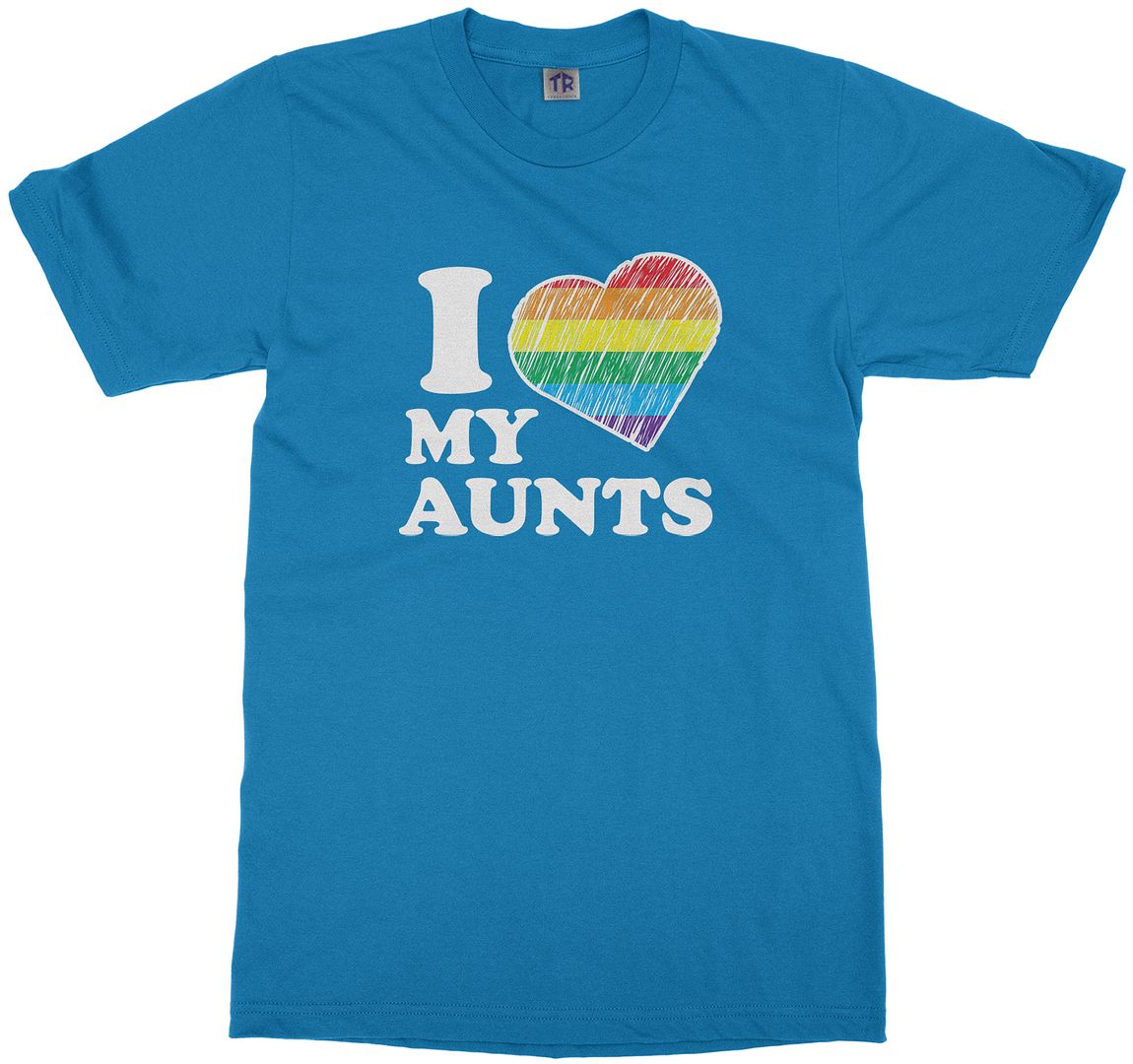 I Love My Aunts Youth T-Shirt vendre Niece Nephew Rainbow Heart Gay Pride