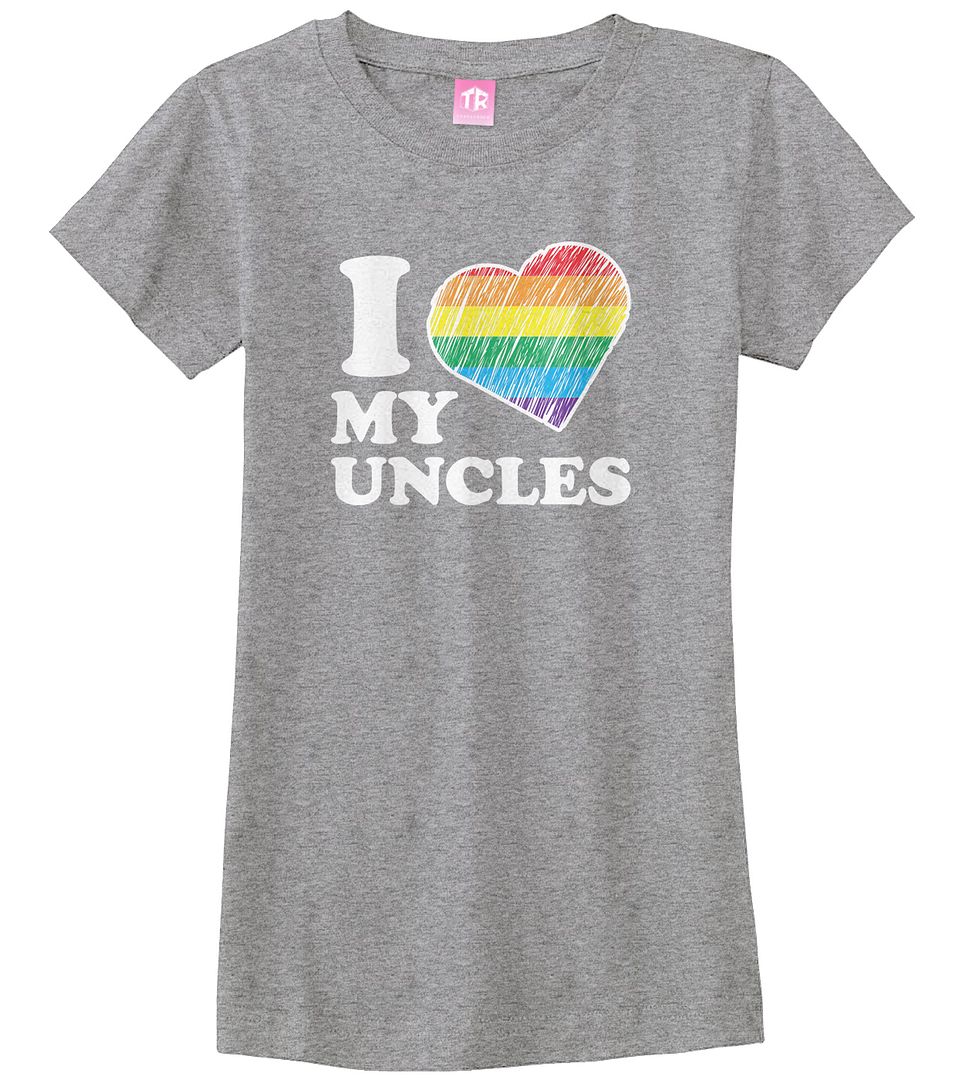 I Love My Uncles Girls Fitted T-Shirt Niece Nephew Rainbow Gay Pride - Picture 9 of 10