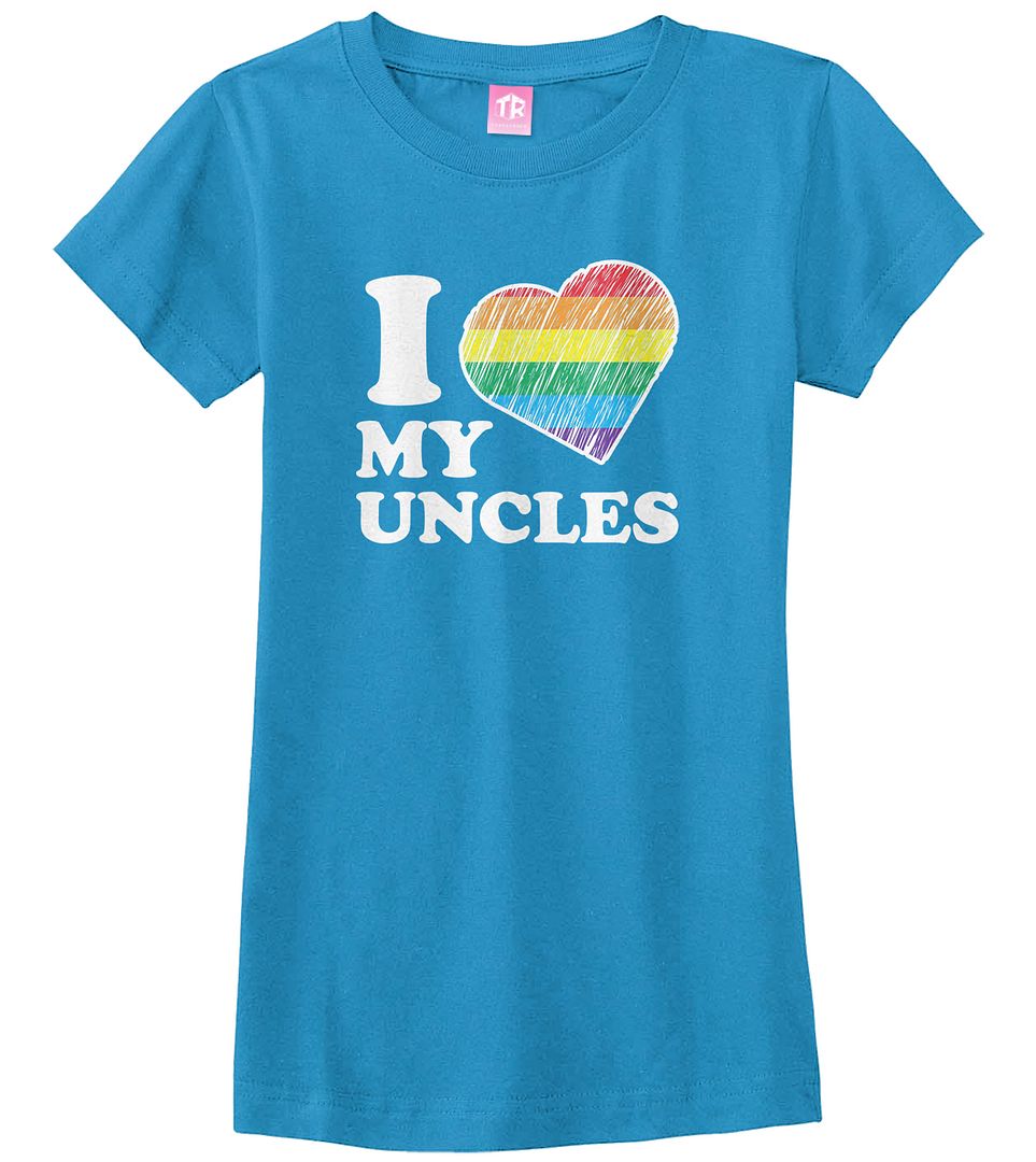 I Love My Uncles Girls Fitted T-Shirt Niece Nephew Rainbow Gay Pride - Picture 10 of 10
