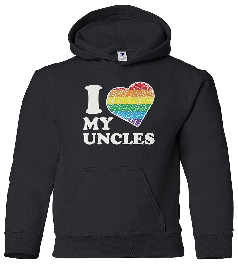 I Love My Uncles Youth Hoodie tendance Sweatshirt Niece Nephew Rainbow Gay Pride