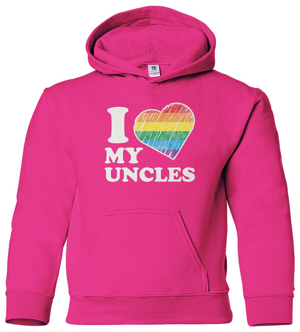 I Love My Uncles Youth Hoodie tendance Sweatshirt Niece Nephew Rainbow Gay Pride