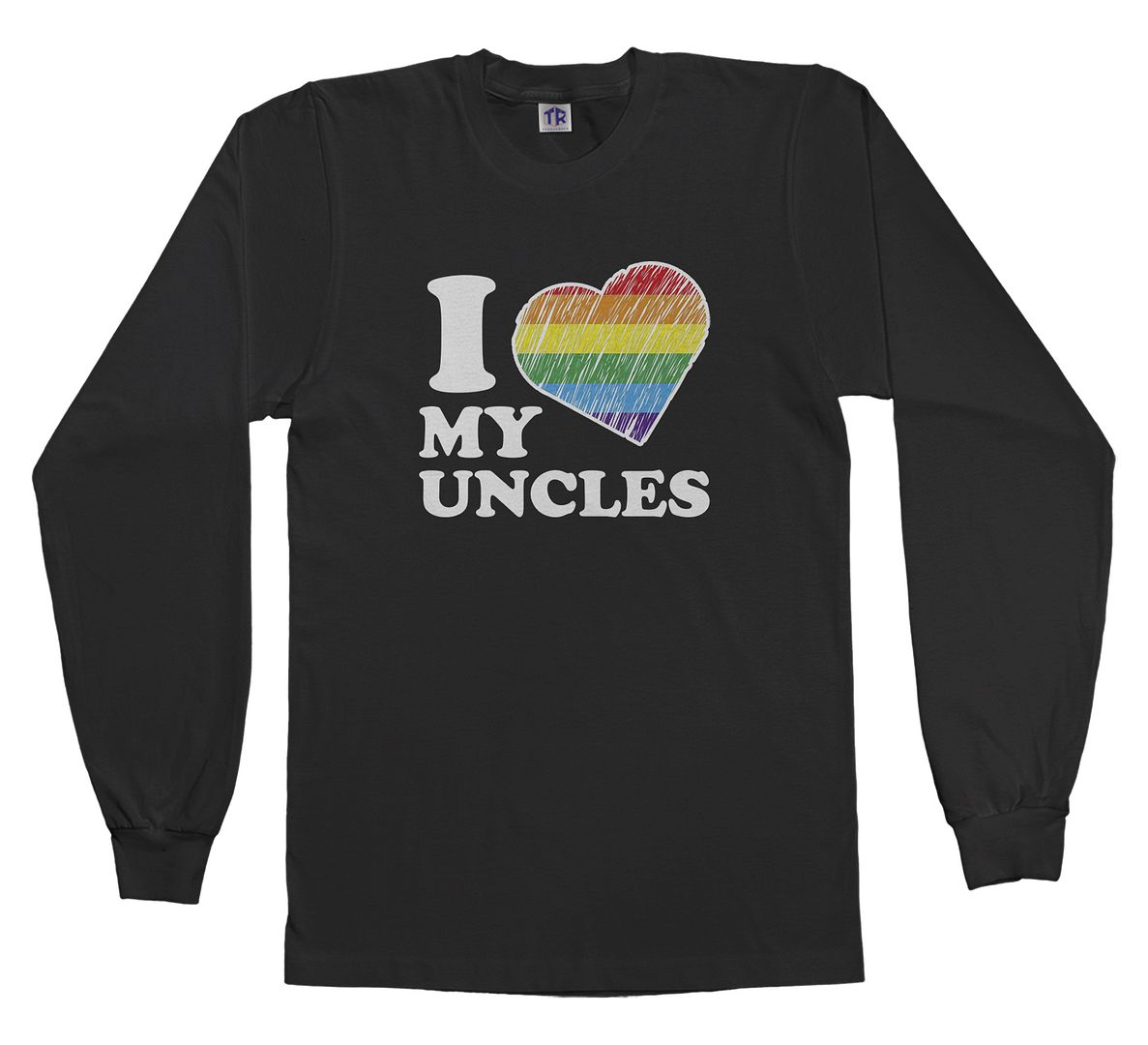 I Love My Uncles Youth Long Sleeve T-Shirt Niece Nephew Rainbow Gay Pride - Picture 2 of 7