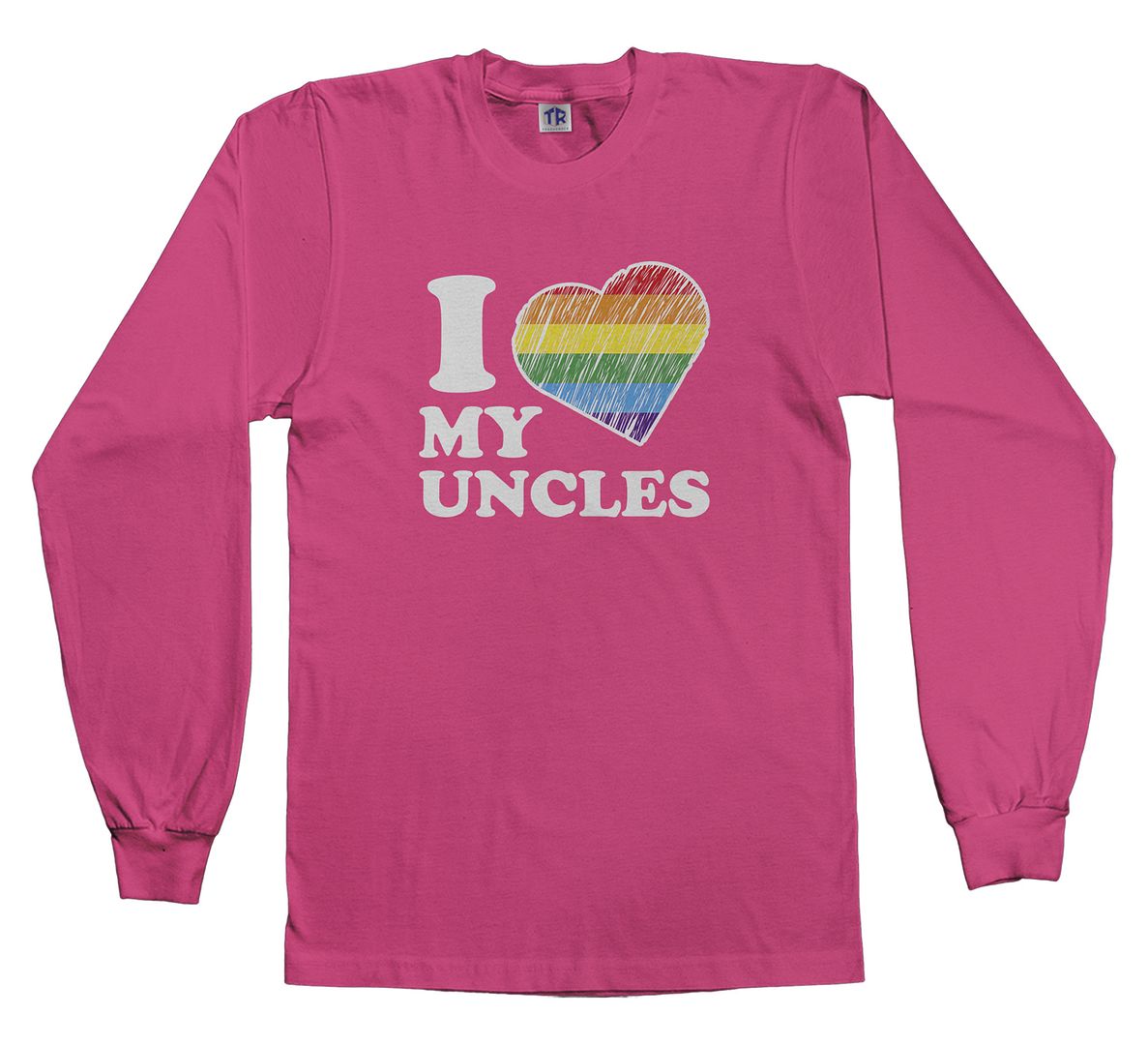 I Love My Uncles Youth Long Sleeve T-Shirt Niece Nephew Rainbow Gay Pride - Picture 3 of 7