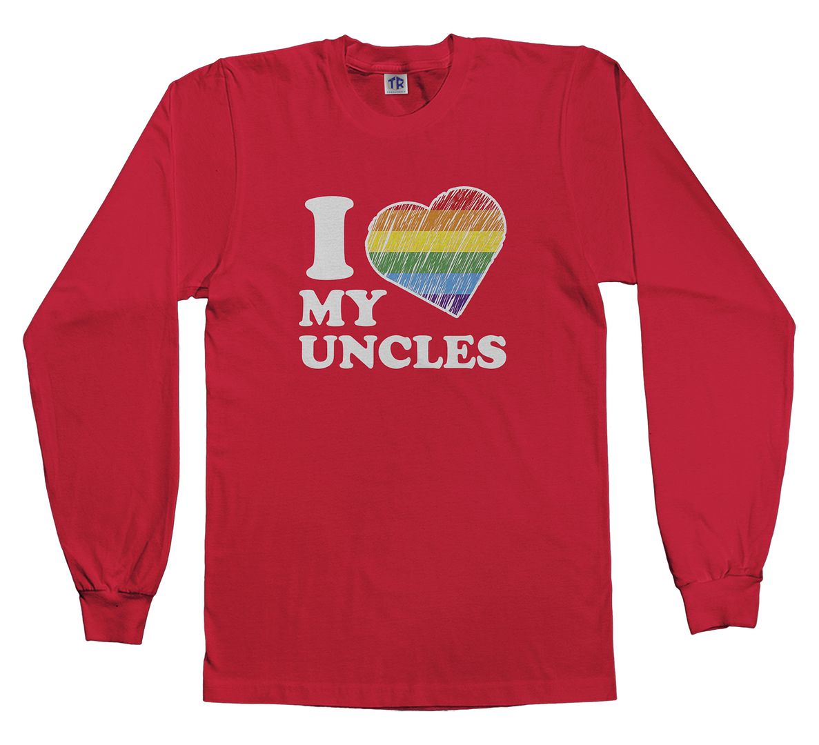 I Love My Uncles Youth Long Sleeve T-Shirt Niece Nephew Rainbow Gay Pride - Picture 5 of 7