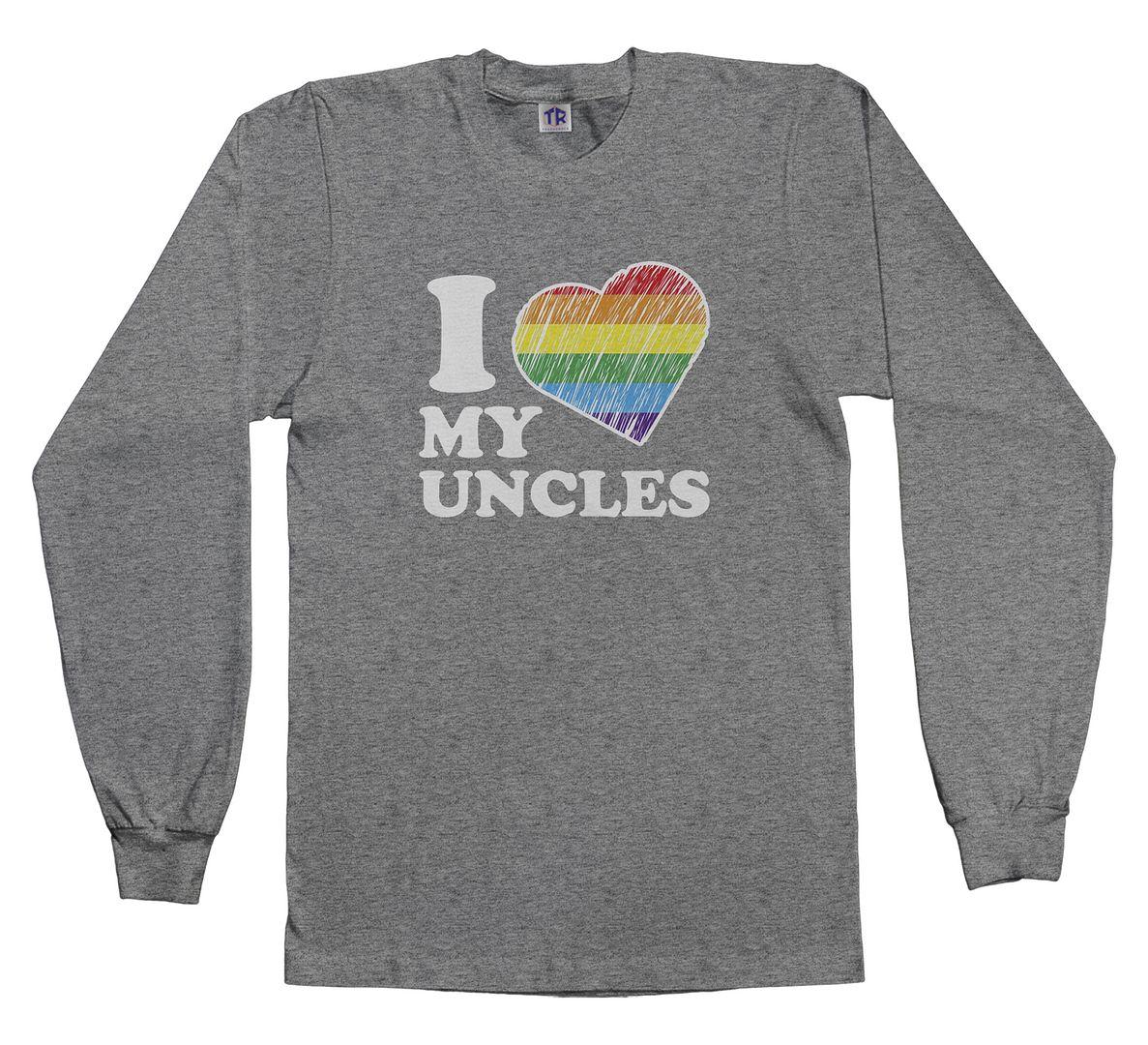 I Love My Uncles Youth Long Sleeve T-Shirt Niece Nephew Rainbow Gay Pride - Picture 7 of 7