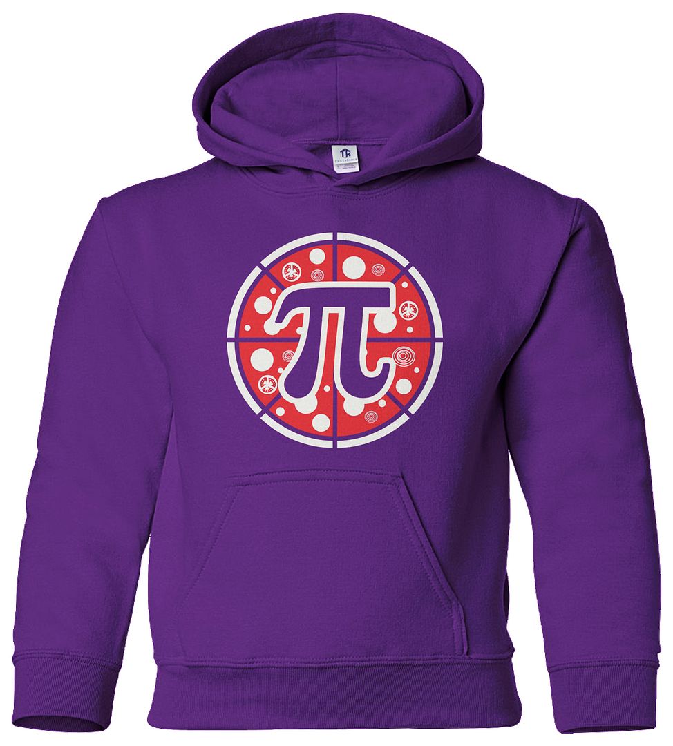 Pizza Pi Youth Hoodie Sweatshirt Cute Funny Math Symbol Nerd Pie Gift - Picture 7 of 9