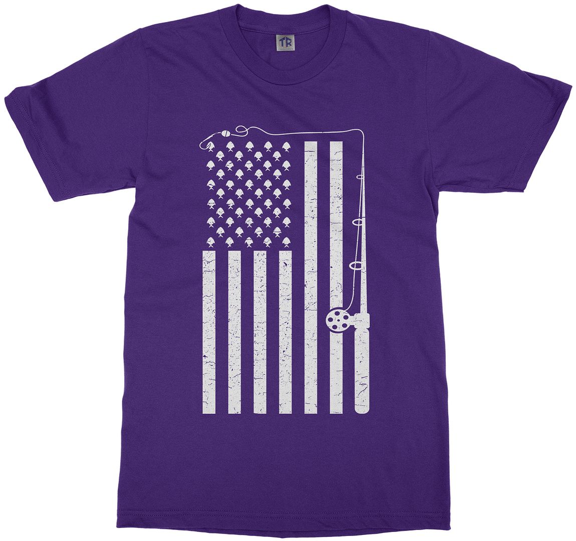 Fishing American Flag Youth T-Shirt USA Fish Fisherman - Picture 10 of 14