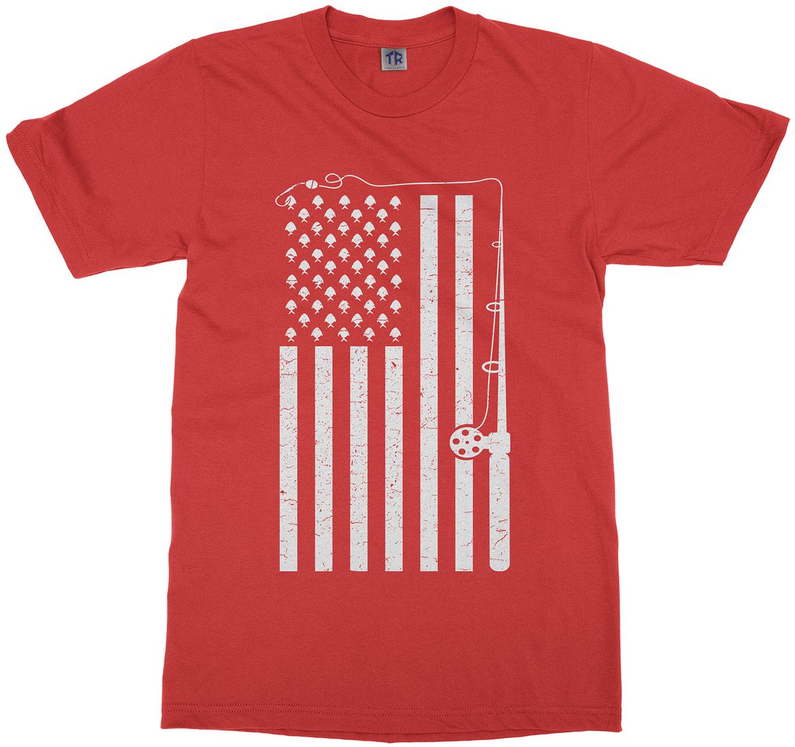 Fishing American Flag Youth T-Shirt USA Fish Fisherman - Picture 11 of 14