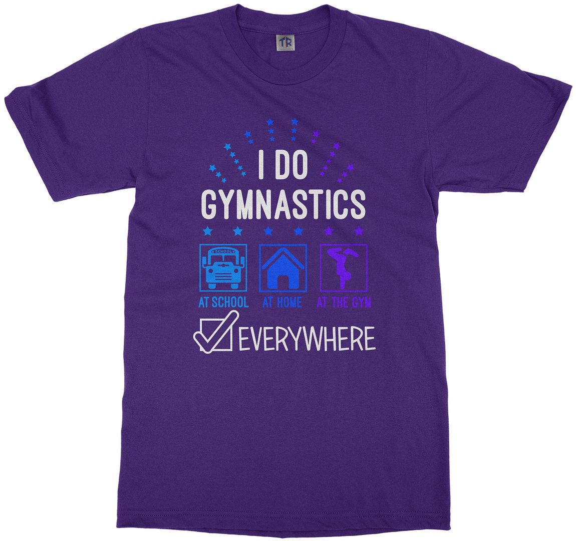 I Do Gymnastics Everywhere Youth T-Shirt Tumbling Flip Handstand - Picture 10 of 12