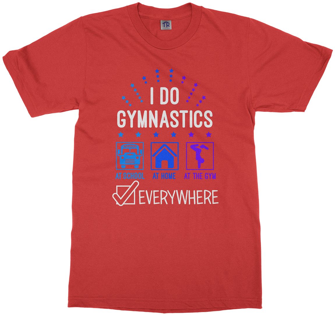 I Do Gymnastics Everywhere Youth T-Shirt Tumbling Flip Handstand - Picture 11 of 12