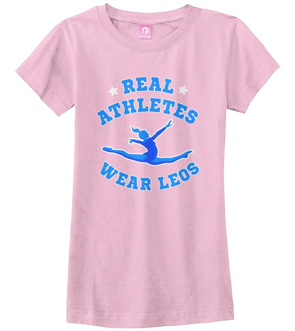 Real Athletes Wear Leos Girls Fitted T-Shirt Gymnast Sports Leotard - Picture 6 of 10