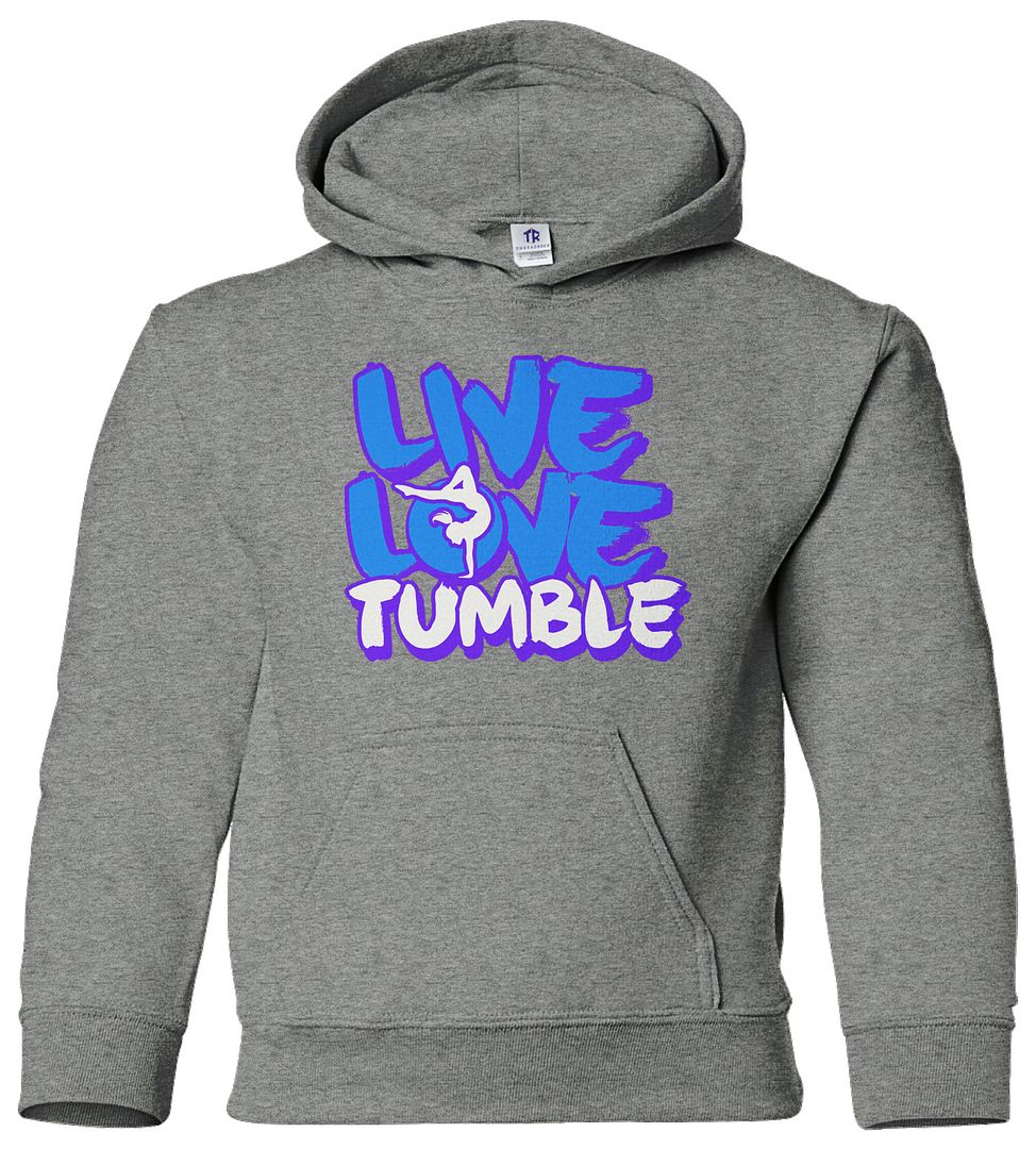 Live Love Tumble Youth Hoodie Sweatshirt Gymnast Saying 2024 Slogan Quote