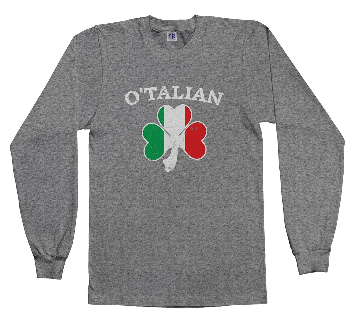 O'Talian Italian Irish Shamrock Youth Long Sleeve T-Shirt Italy Flag - Picture 7 of 7