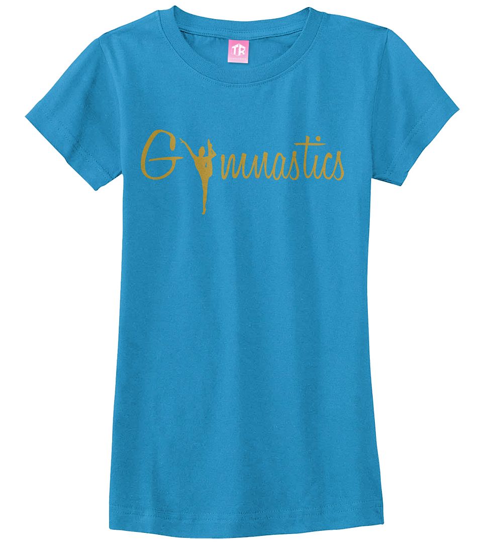 Gymnastics Gold Script Girls Fitted T-Shirt Gymnast Pride Gift - Picture 9 of 9