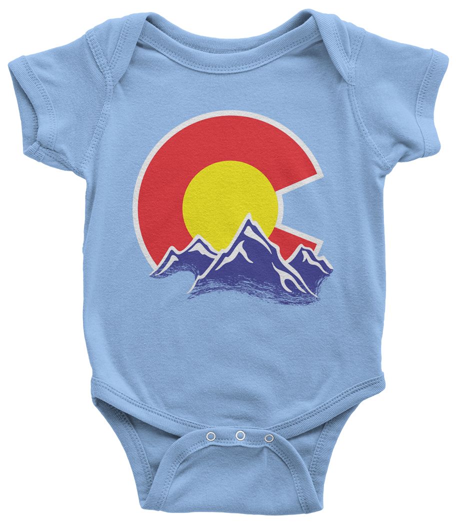 Colorado Mountain Infant Bodysuit State Flag Denver - Picture 7 of 14
