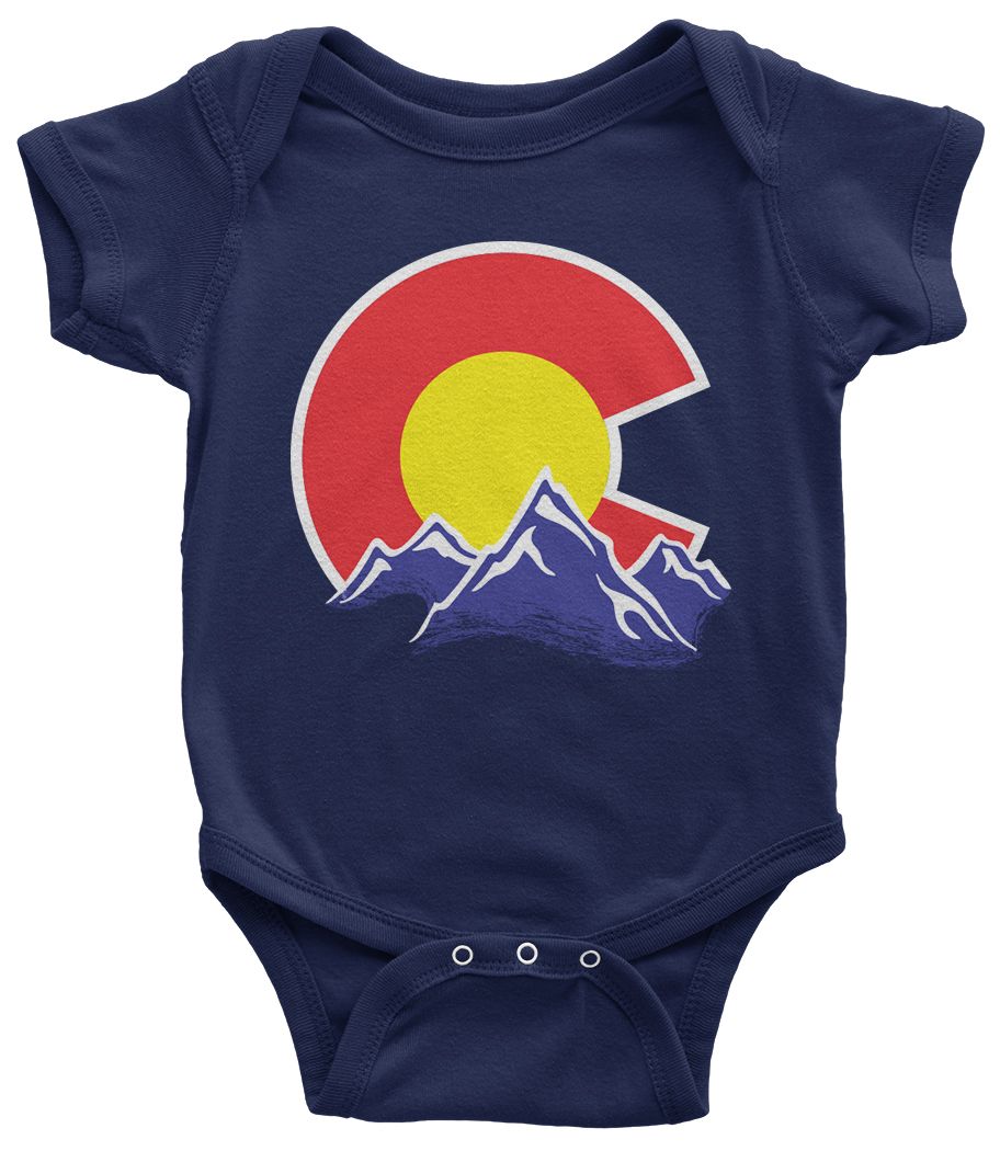 Colorado Mountain Infant Bodysuit State Flag Denver - Picture 8 of 14