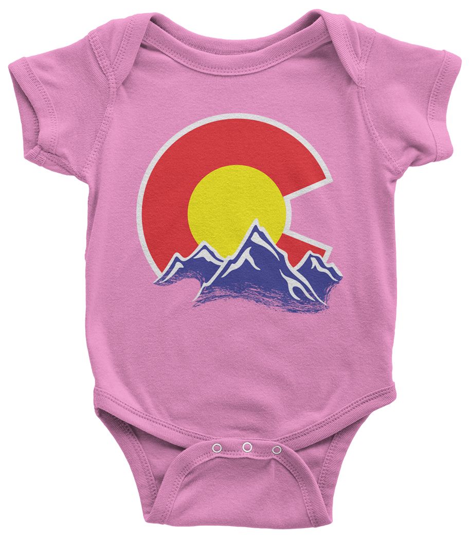 Colorado Mountain Infant Bodysuit State Flag Denver - Picture 9 of 14