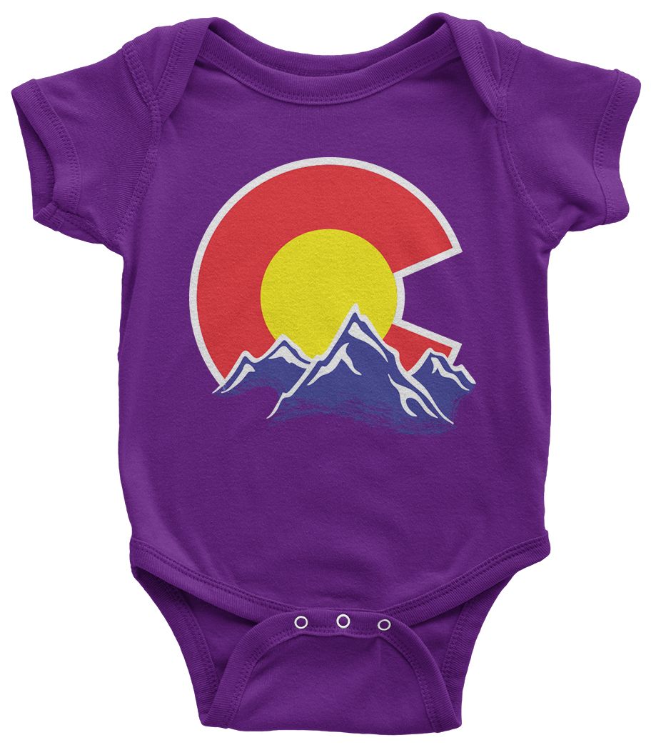 Colorado Mountain Infant Bodysuit State Flag Denver - Picture 10 of 14