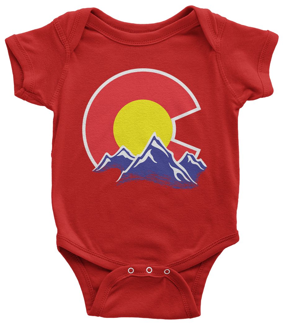 Colorado Mountain Infant Bodysuit State Flag Denver - Picture 11 of 14