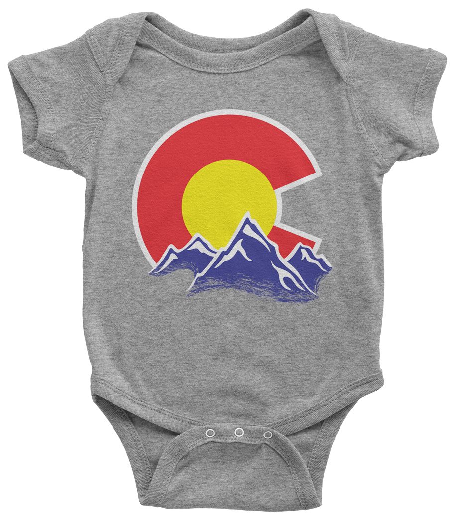 Colorado Mountain Infant Bodysuit State Flag Denver - Picture 13 of 14