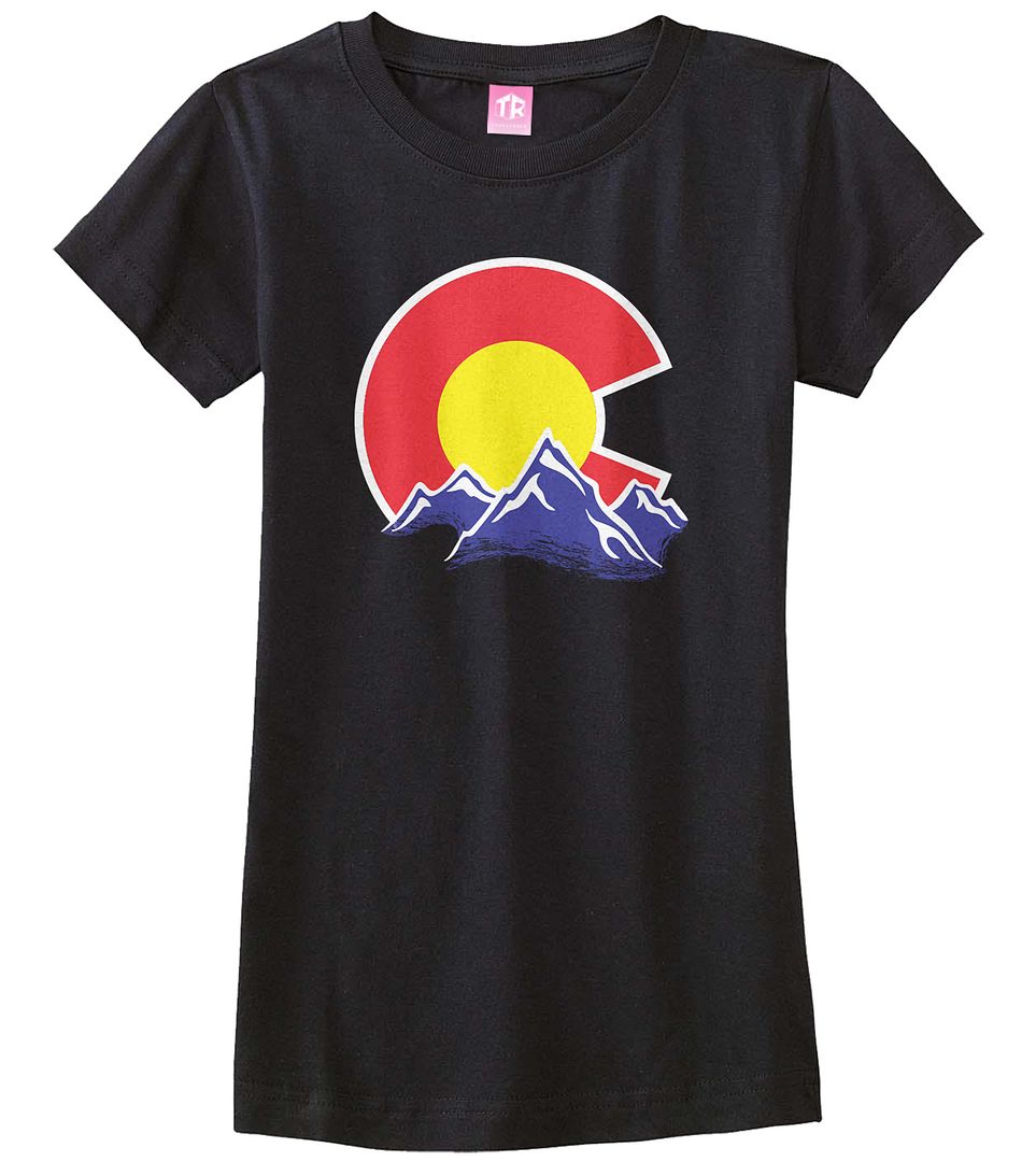 Colorado Mountain Girls Fitted T-Shirt State Flag Denver - Picture 2 of 10
