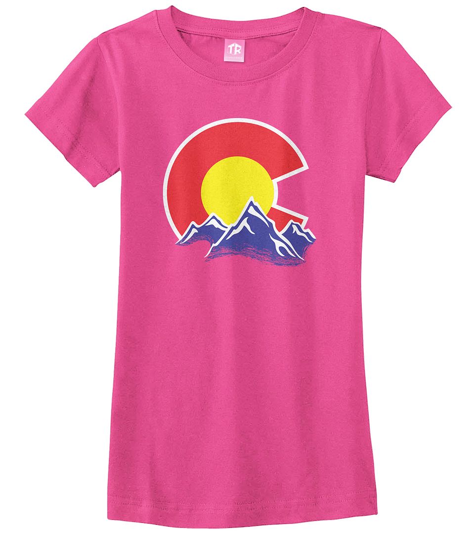 Colorado Mountain Girls Fitted T-Shirt State Flag Denver - Picture 3 of 10
