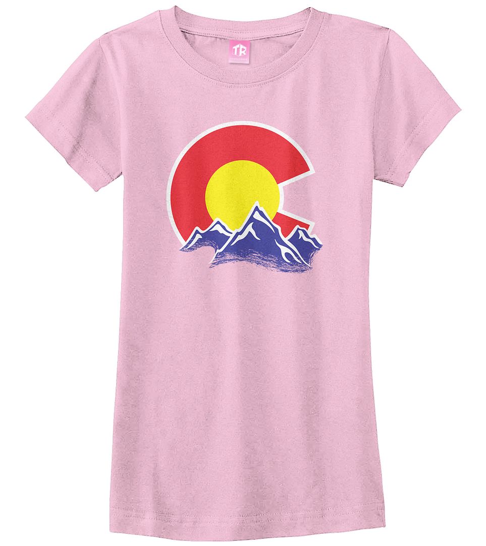 Colorado Mountain Girls Fitted T-Shirt State Flag Denver - Picture 6 of 10