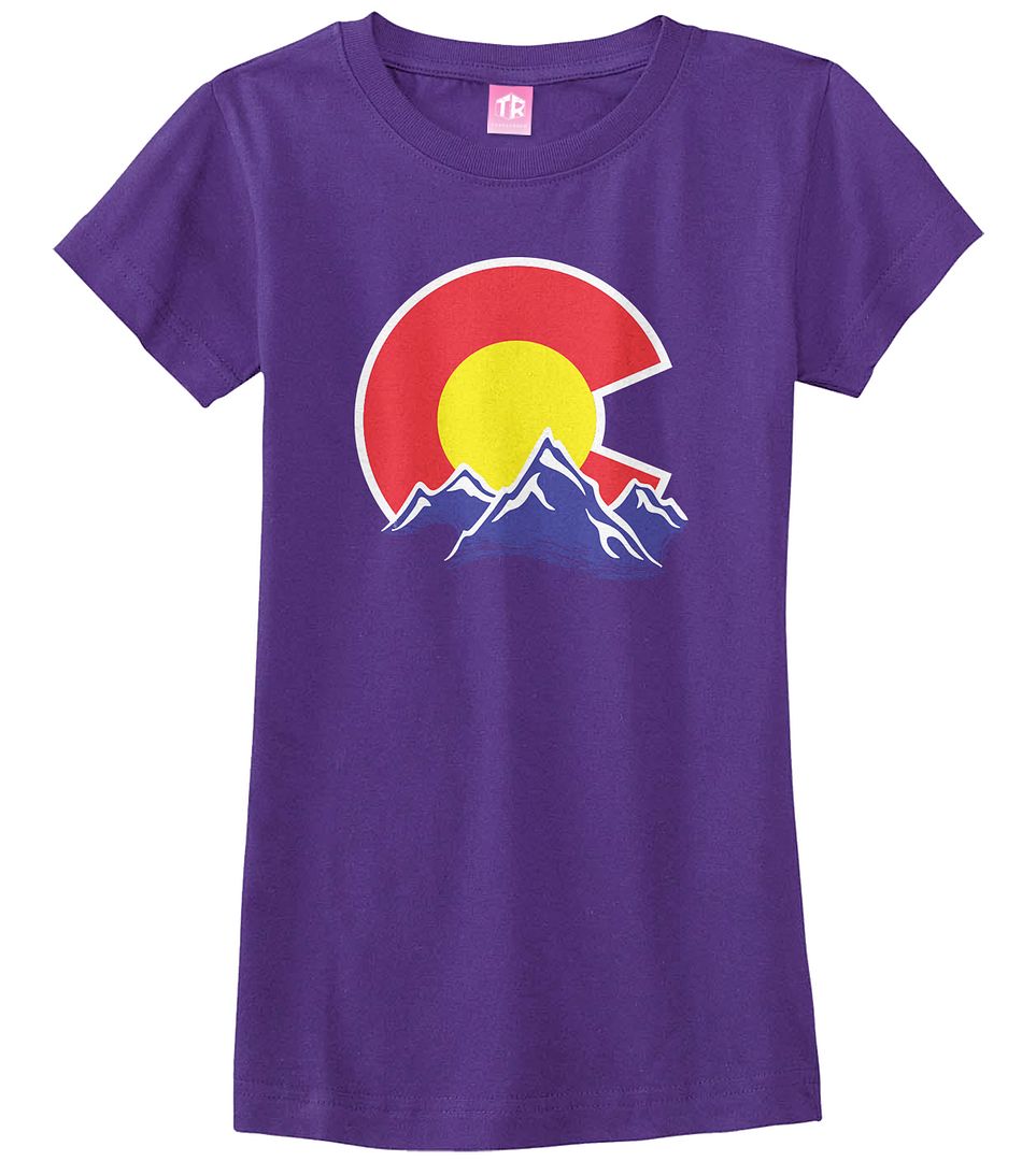 Colorado Mountain Girls Fitted T-Shirt State Flag Denver - Picture 7 of 10