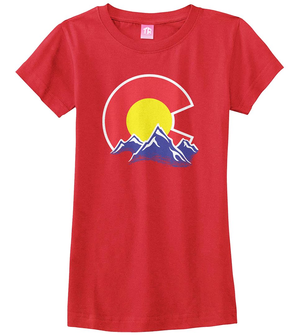 Colorado Mountain Girls Fitted T-Shirt State Flag Denver - Picture 8 of 10