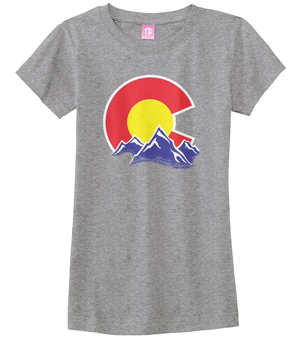 Colorado Mountain Girls Fitted T-Shirt State Flag Denver - Picture 9 of 10