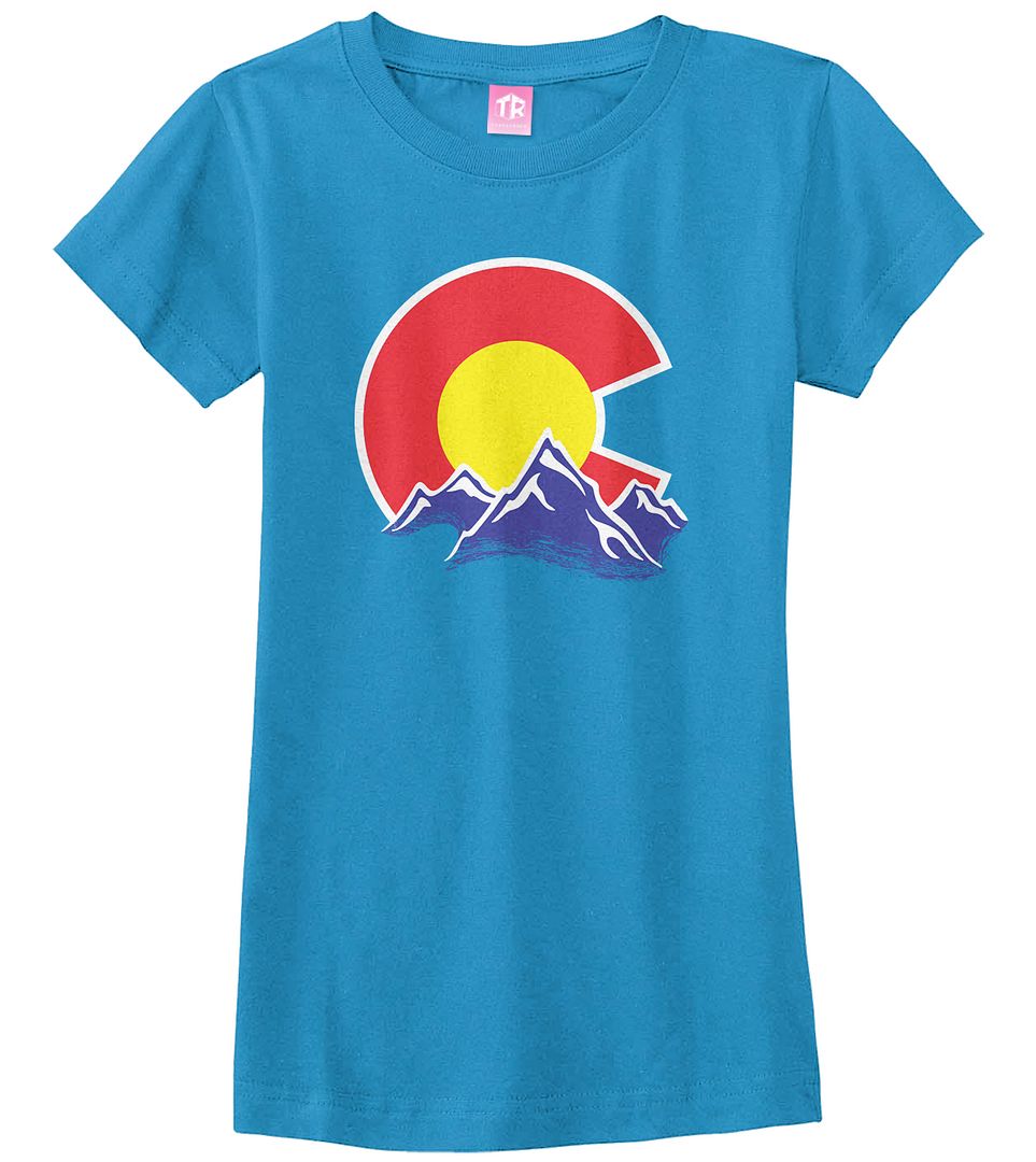 Colorado Mountain Girls Fitted T-Shirt State Flag Denver - Picture 10 of 10
