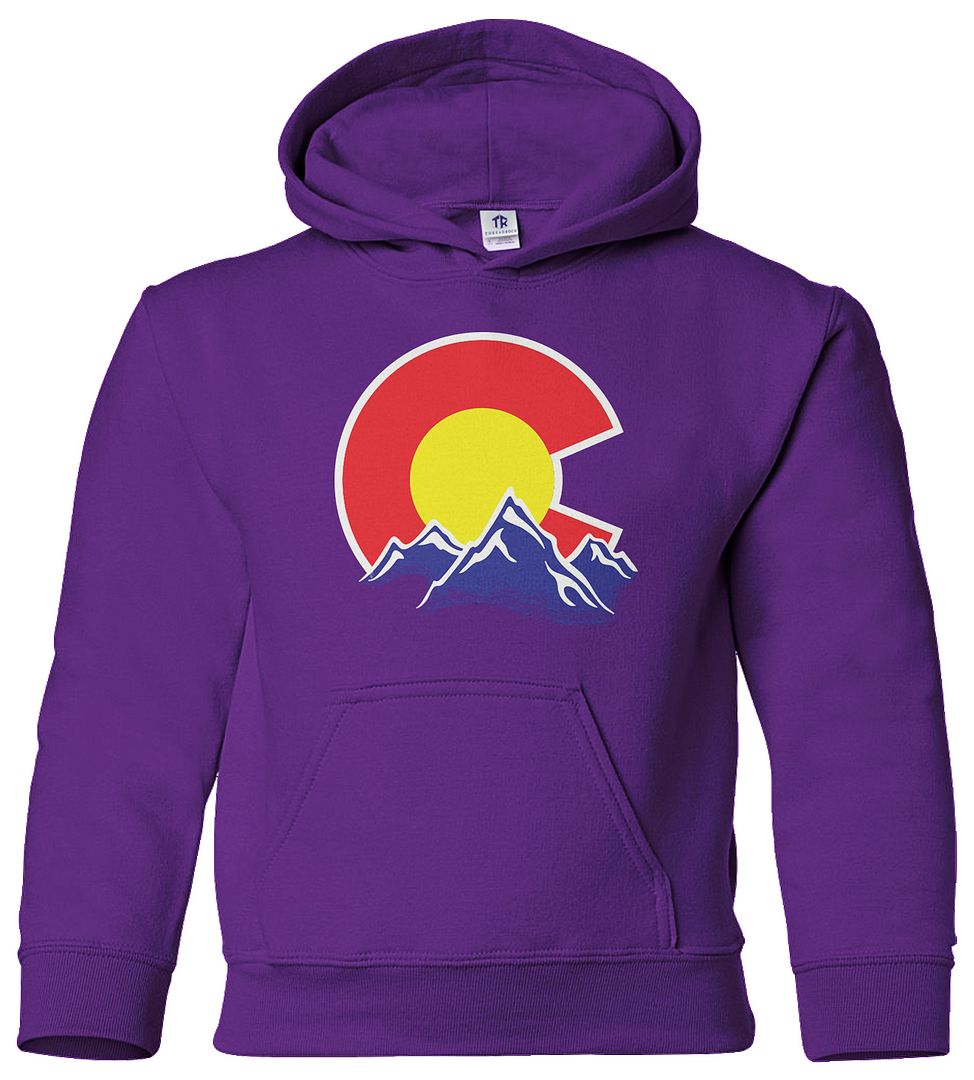 Colorado Mountain Youth Hoodie Sweatshirt State Flag Denver - Picture 7 of 10