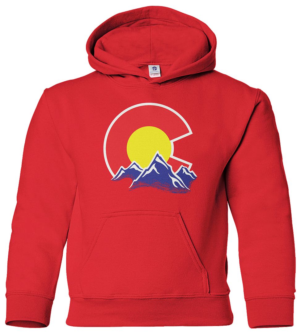 Colorado Mountain Youth Hoodie Sweatshirt State Flag Denver - Picture 8 of 10