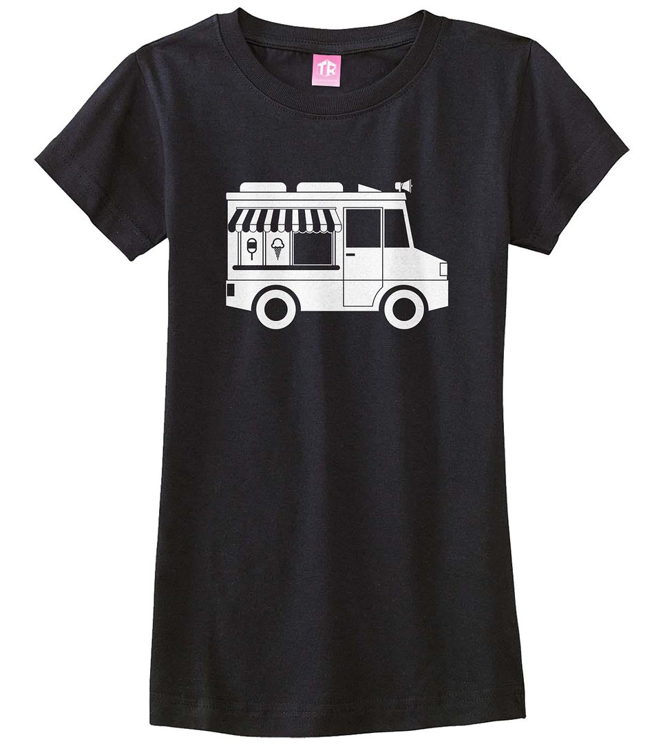 Ice Cream Truck Girls Fitted T-Shirt Cute Birthday Party Theme Gift - Picture 2 of 10