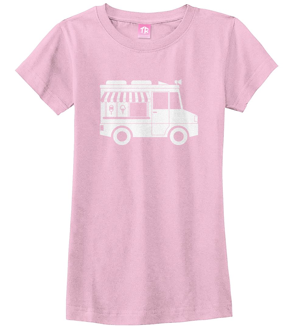 Ice Cream Truck Girls Fitted T-Shirt Cute Birthday Party Theme Gift - Picture 6 of 10