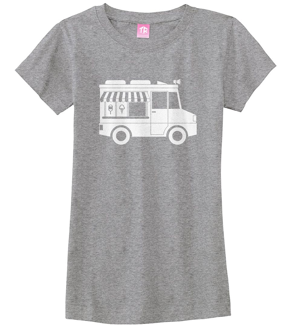 Ice Cream Truck Girls Fitted T-Shirt Cute Birthday Party Theme Gift - Picture 9 of 10