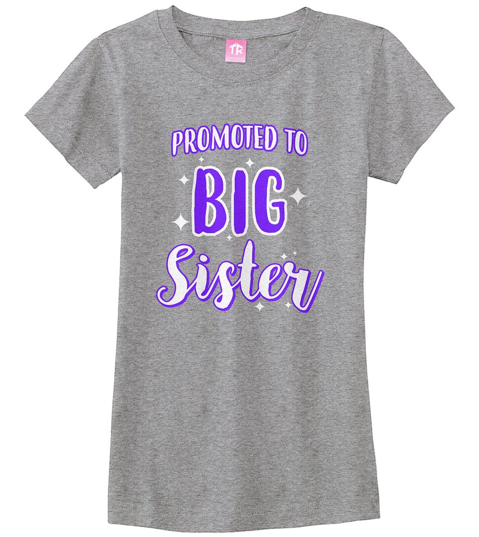 Promoted To Big Sister Girls Fitted T-Shirt Expecting Baby Gift Reveal - Picture 9 of 10