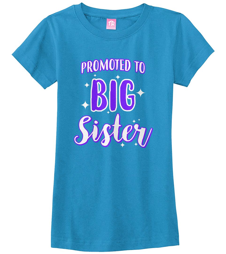 Promoted To Big Sister Girls Fitted T-Shirt Expecting Baby Gift Reveal - Picture 10 of 10
