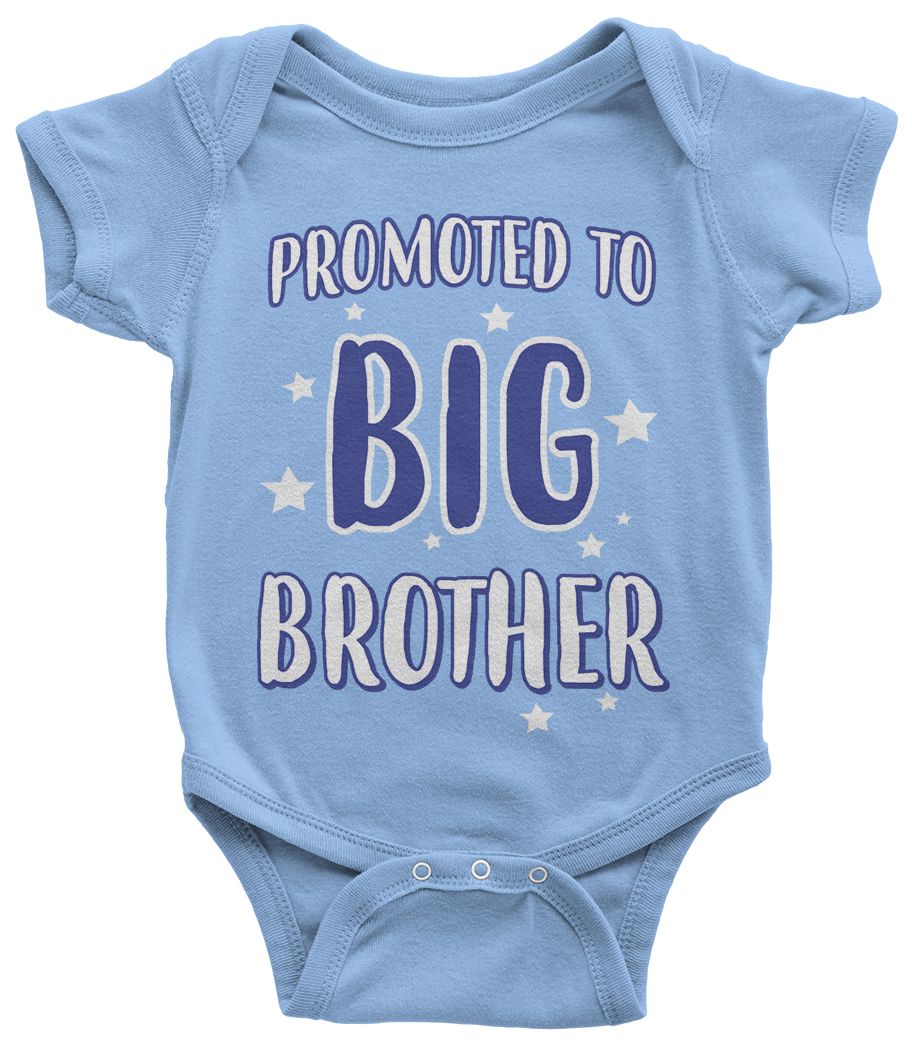 Promoted To Big Brother Infant Bodysuit Expecting Baby Gift Reveal - Picture 5 of 10
